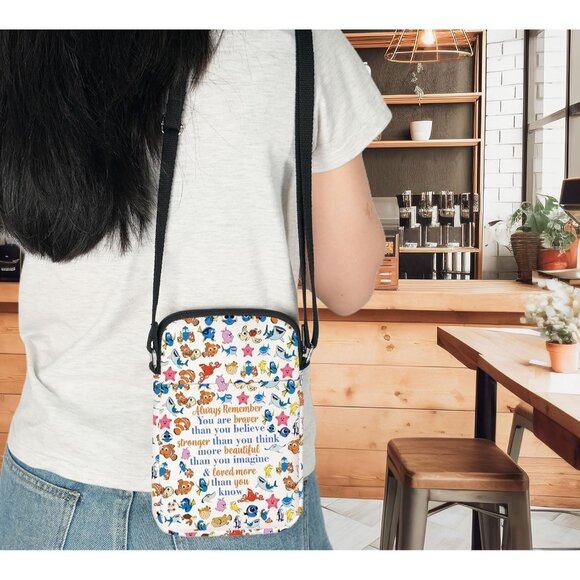 Bruce & Marlin & Crush Fish Crossbody Bag Cartoon Movie Merch Durable Canvas Wom - Picture 7 of 7